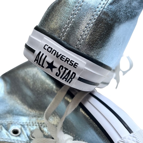 Converse All Star Unisex Silver High Top Tennis Shoes NWT main image 16